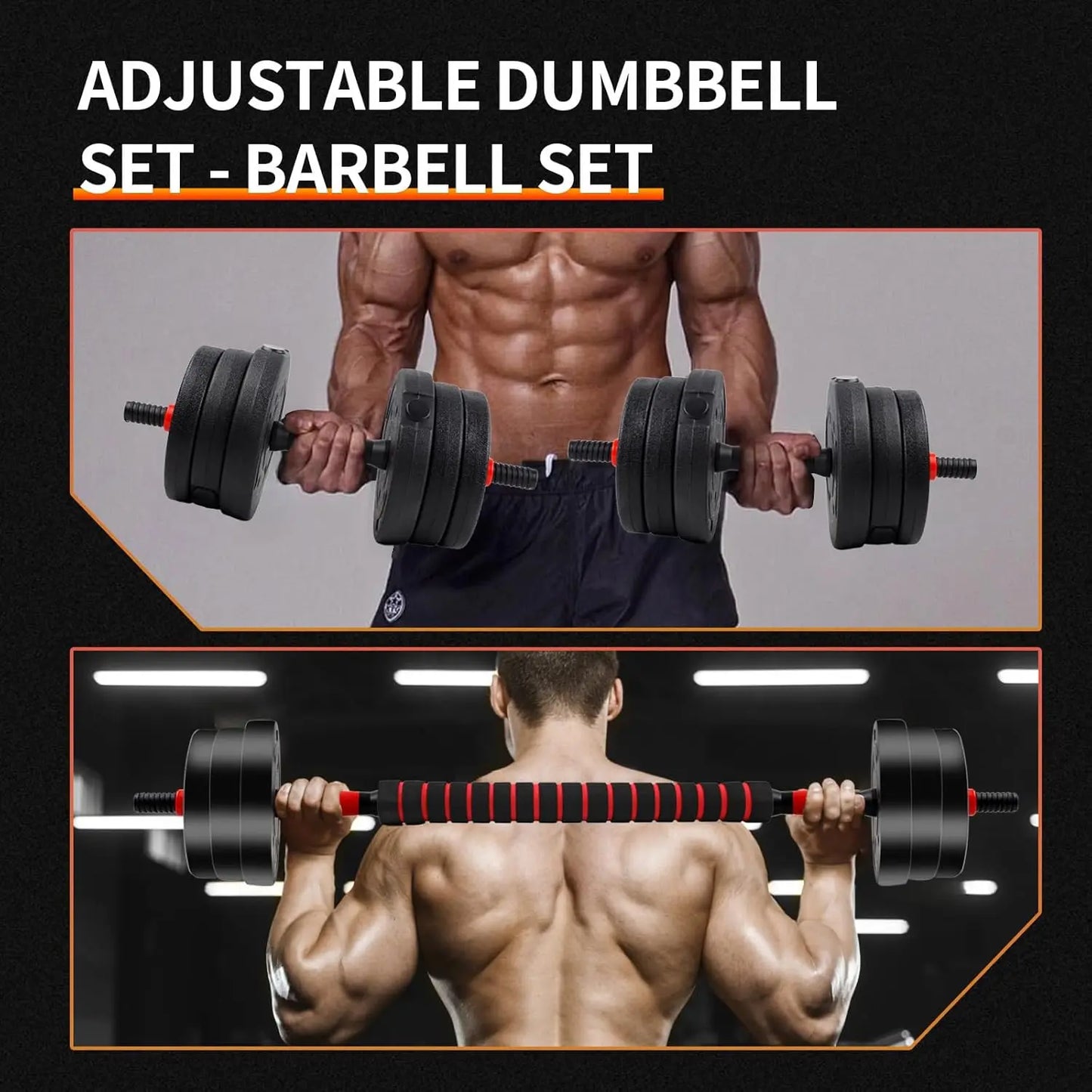 Summervibes 22Lb Adjustable-Dumbbells-Sets,Free Weights-Dumbbells Set of 2 Convertible to Barbell a Pair of Lightweight for Home Gym,Women and Men Equipment