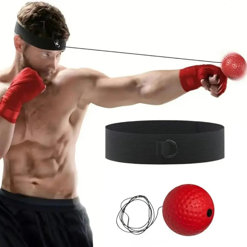 Boxing Reflex Ball - Boxing Speed Trainer with Headgear and Reflective Elastic Line, Home Boxing Equipment for Teenagers to Strengthen Body, Boost Reaction Ability and Hand-Eye Coordination, Men'S Gift Boxing Gear, Male Gifts
