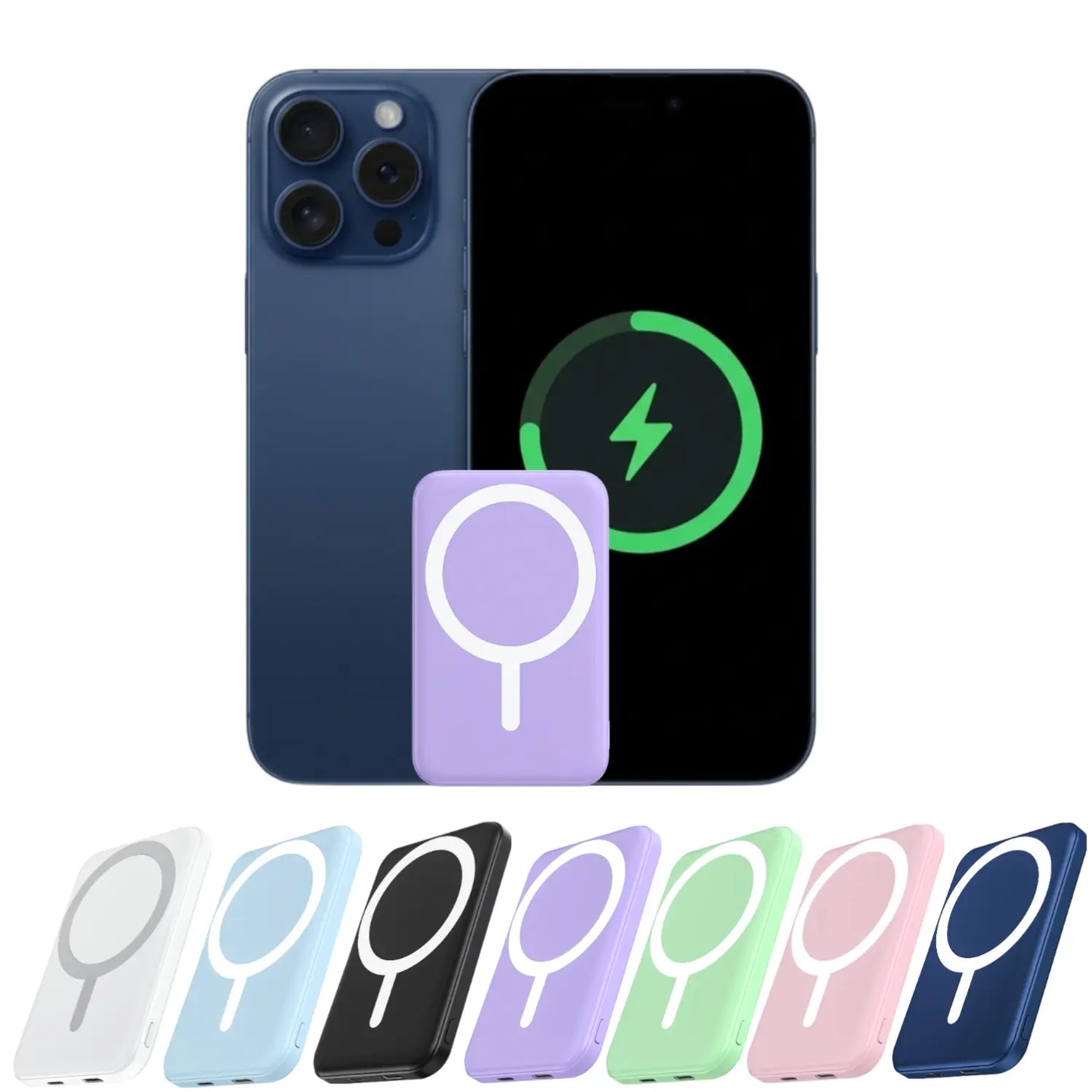 Power Bank Portable Charger Power Bank Power Bank Charger Magnetic Power Bank 5000Mah Magnetic Power Bank Magsafe Wireless Fast Charger for Iphone 12–17 Pro/Pro Max, Compact Portable Battery Pack Lithium Ion Travel Essential