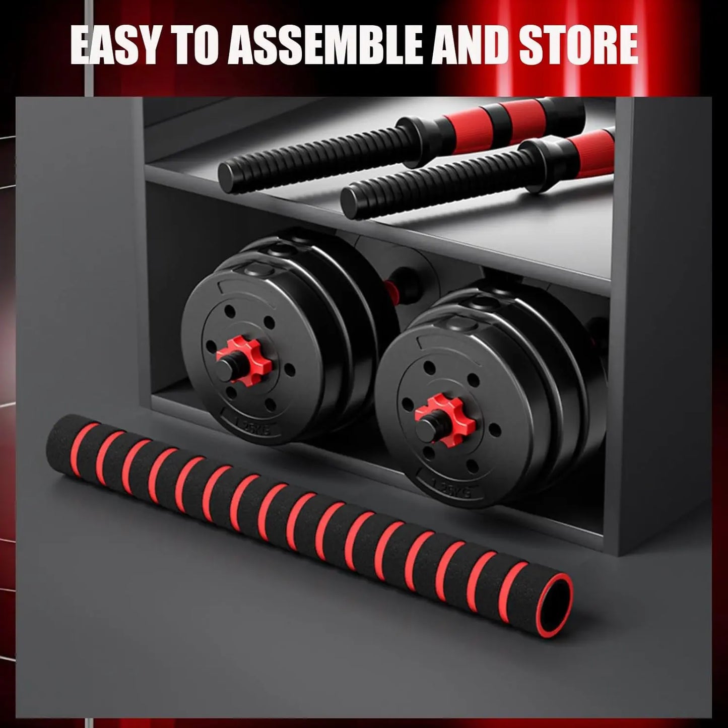 Summervibes 22Lb Adjustable-Dumbbells-Sets,Free Weights-Dumbbells Set of 2 Convertible to Barbell a Pair of Lightweight for Home Gym,Women and Men Equipment