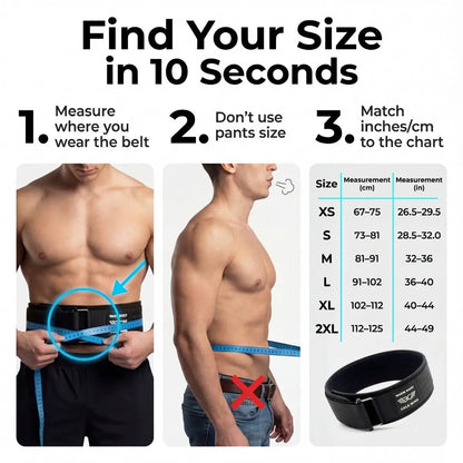 WARM BODY COLD MIND Black Nylon Weightlifting Belt 2.0 with Velcro Strap for Powerlifting, 7Mm and 5Mm Variations, Functional Training, Gym Training Sessions, Back Support Belt, Lightweight Flexible Fit, Core Stability, Quick Adjust