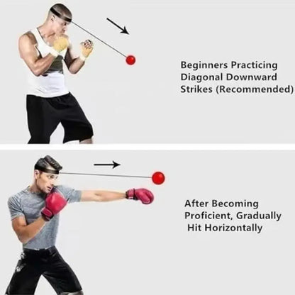 Boxing Reflex Ball - Boxing Speed Trainer with Headgear and Reflective Elastic Line, Home Boxing Equipment for Teenagers to Strengthen Body, Boost Reaction Ability and Hand-Eye Coordination, Men'S Gift Boxing Gear, Male Gifts